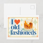 "Ik [Hart] Old Fashioneds" Briefkaart (Voorkant / Achterkant)