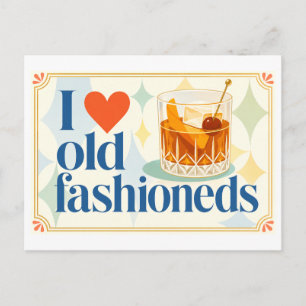 "Ik [Hart] Old Fashioneds" Briefkaart