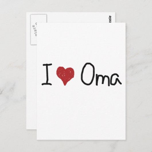 Ik hart Oma Briefkaart (Voorkant / Achterkant)