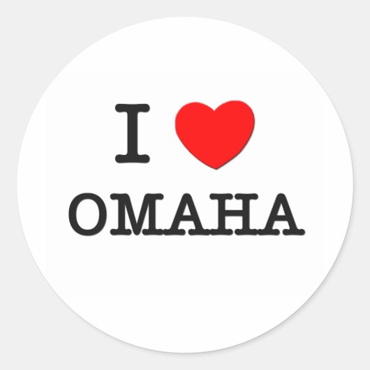 Ik hart OMAHA Ronde Sticker (Voorkant)