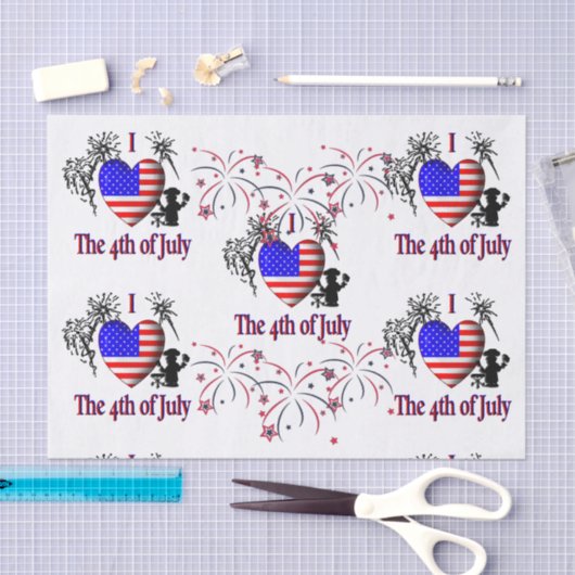 Ik Hart op 4 juli Weefselpapier Tissuepapier (Craft)