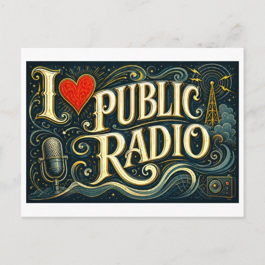 Ik [Hart] Openbare Radio Briefkaart (Voorkant)