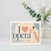 "Ik [Hart] Opera" Briefkaart (Staand voorkant)