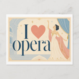 "Ik [Hart] Opera" Briefkaart