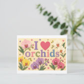 "Ik [Hart] Orchideeën" Briefkaart (Staand voorkant)