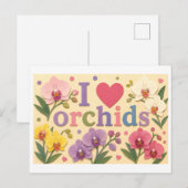 "Ik [Hart] Orchideeën" Briefkaart (Voorkant / Achterkant)