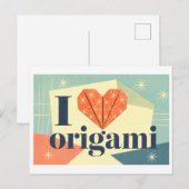 "Ik [Hart] Origami" Briefkaart (Voorkant / Achterkant)