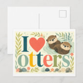 "Ik [Hart] Otters" Briefkaart (Voorkant / Achterkant)