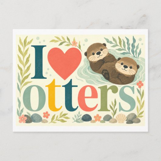 "Ik [Hart] Otters" Briefkaart (Voorkant)