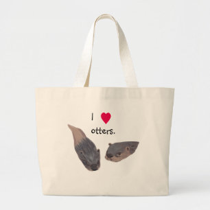 Ik hart otters canvas canvas tassen