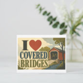"Ik [Hart] Overdekte Bruggen" Briefkaart (Staand voorkant)