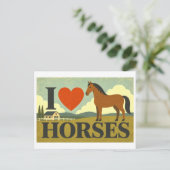 "Ik [Hart] Paarden" Briefkaart (Staand voorkant)