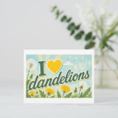 "Ik [Hart] Paardenbloemen" Briefkaart (Staand voorkant)