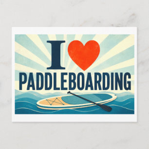 "Ik [Hart] Paddleboarden" Briefkaart