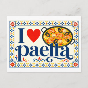 "Ik [Hart] Paella" Briefkaart