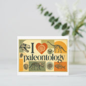 "Ik [Hart] Paleontologie" Briefkaart (Staand voorkant)