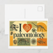 "Ik [Hart] Paleontologie" Briefkaart (Voorkant / Achterkant)