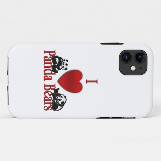 Ik Hart Panda Beren Pret Case-Mate iPhone Case (Achterkant (horizontaal))