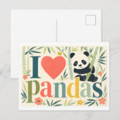 "Ik [Hart] panda's" Briefkaart (Voorkant / Achterkant)