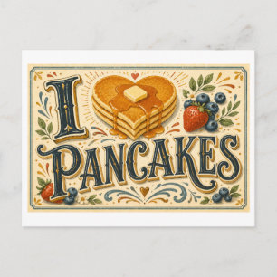 "Ik [Hart] Pannenkoeken" Briefkaart