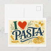 Ik [Hart] Pasta Briefkaart (Voorkant / Achterkant)