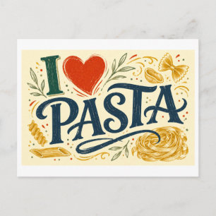 Ik [Hart] Pasta Briefkaart