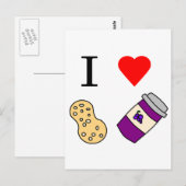 Ik hart Peanut Butter en Jelly Briefkaart (Voorkant / Achterkant)