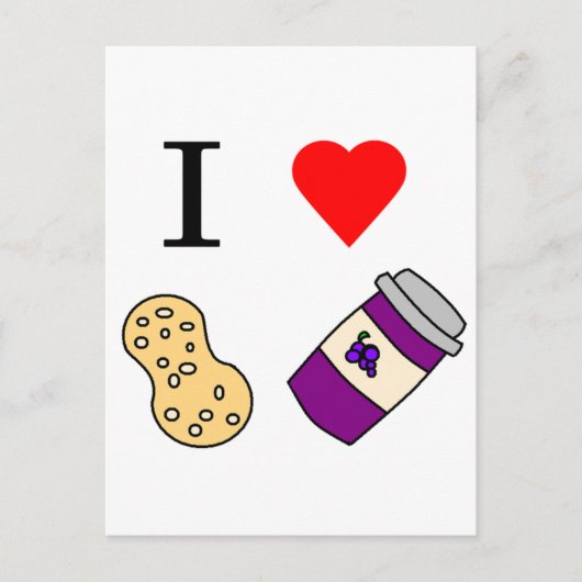 Ik hart Peanut Butter en Jelly Briefkaart (Voorkant)