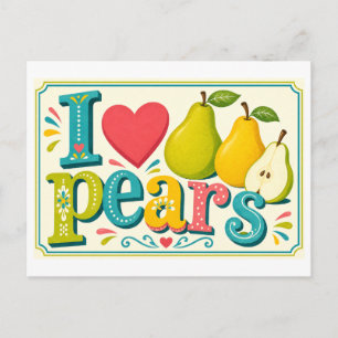 "Ik [Hart] Peren" Briefkaart