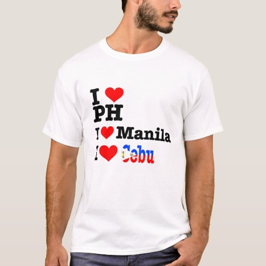 Ik hart PH, Manilla en Cebu T-shirt (Voorkant)