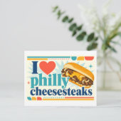 "Ik [Hart] Philly Cheesesteaks" Briefkaart (Staand voorkant)
