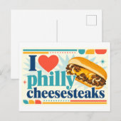 "Ik [Hart] Philly Cheesesteaks" Briefkaart (Voorkant / Achterkant)