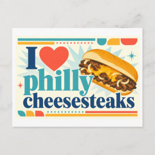 "Ik [Hart] Philly Cheesesteaks" Briefkaart