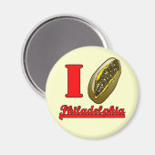 Ik hart Philly cheesesteaks koelkast magneet (Voorkant / Achterkant)