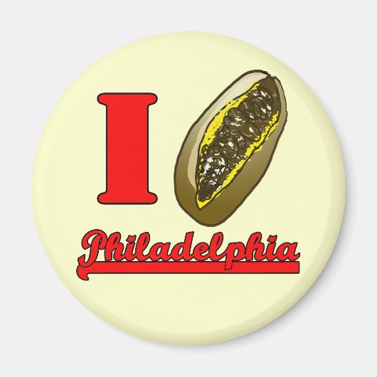 Ik hart Philly cheesesteaks koelkast magneet (Voorkant)