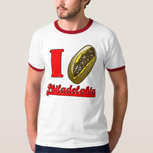Ik hart Philly cheesesteaks t-shirt (Voorkant)