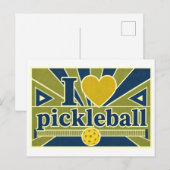 "Ik [Hart] Pickleball" Briefkaart (Voorkant / Achterkant)
