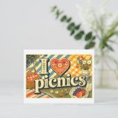 "Ik [Hart] Picknicks" Briefkaart (Staand voorkant)