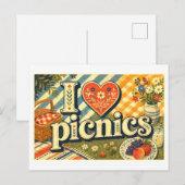 "Ik [Hart] Picknicks" Briefkaart (Voorkant / Achterkant)