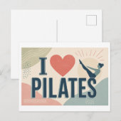 "Ik [Hart] Pilates" Briefkaart (Voorkant / Achterkant)