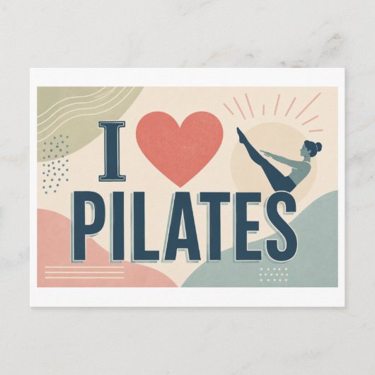 "Ik [Hart] Pilates" Briefkaart (Voorkant)