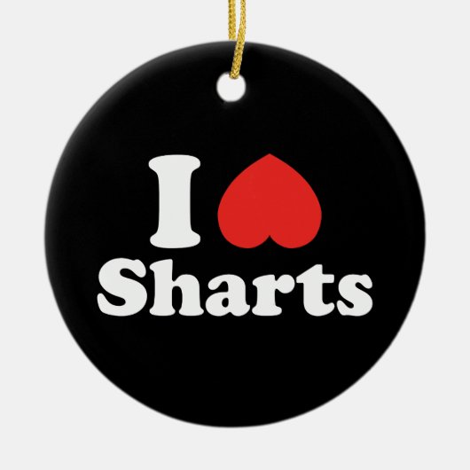 Ik Hart Ping Pong Bal Keramisch Ornament (Voorkant)