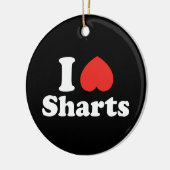 Ik Hart Ping Pong Bal Keramisch Ornament (Links)