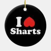Ik Hart Ping Pong Bal Keramisch Ornament (Achterkant)