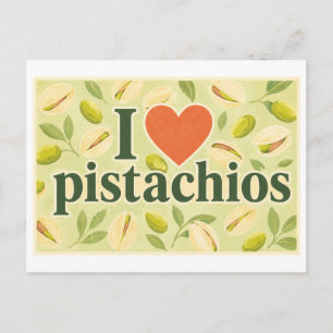 "Ik [Hart] Pistachen" Briefkaart