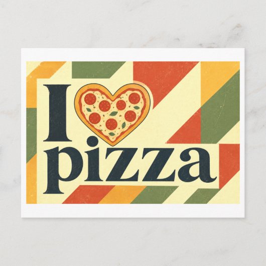 "Ik [Hart] Pizza" Briefkaart (Voorkant)