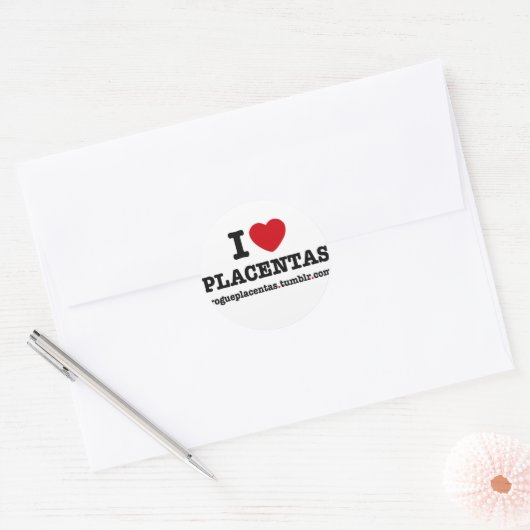 IK HART PLACENTAS ronde sticker (Envelop)