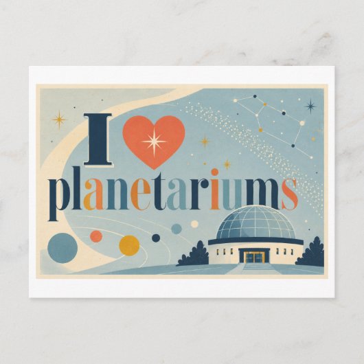 "Ik [Hart] Planetaria" Briefkaart (Voorkant)