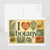 "Ik [Hart] Plantenkunde" Briefkaart (Voorkant / Achterkant)
