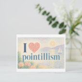 "Ik [Hart] Pointillisme" Briefkaart (Staand voorkant)